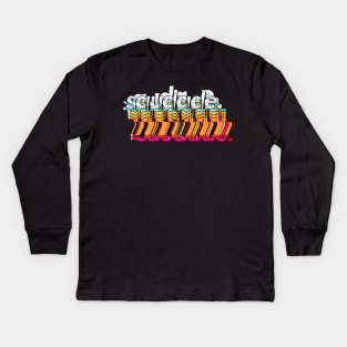 Saudade #3 /// Original Typographic Glitch Artwork Kids Long Sleeve T-Shirt